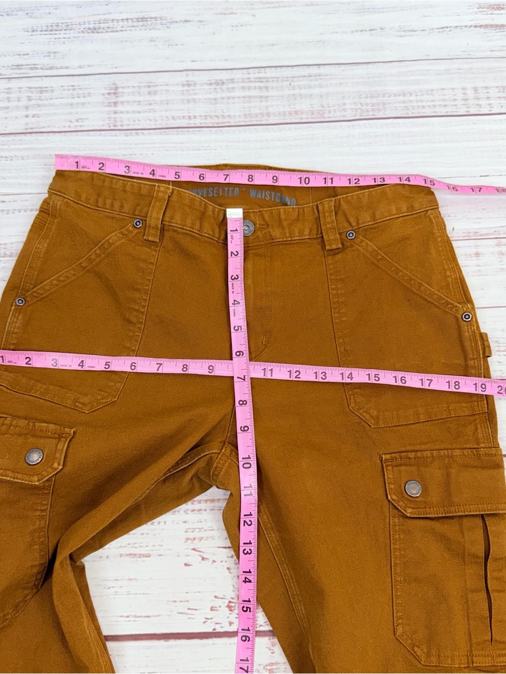 Duluth Women’s Size 10 Dark Camel Slim Fit Cargo Pants - Picture 8 of 14